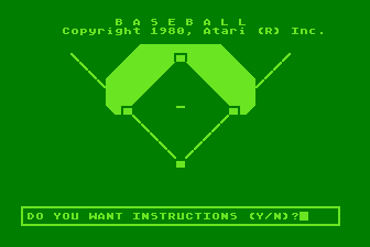 Baseball atari screenshot