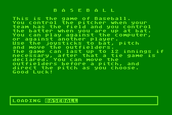 Baseball atari screenshot