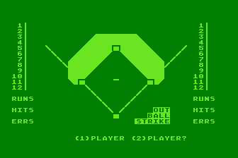 Baseball atari screenshot