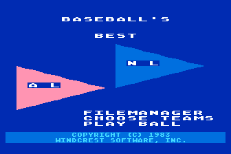 Baseball's Best atari screenshot