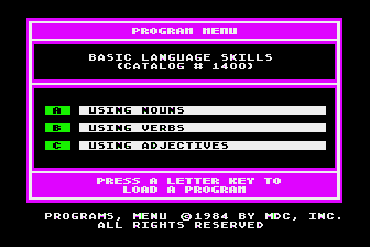 Basic Language Skills atari screenshot