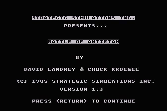 Battle of Antietam atari screenshot
