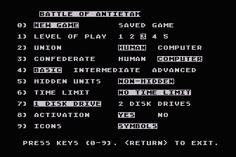 Battle of Antietam atari screenshot
