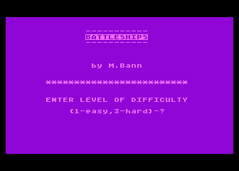 Battleships atari screenshot