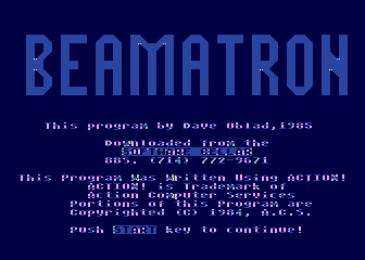 Beamatron atari screenshot