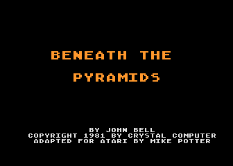 Beneath the Pyramids atari screenshot