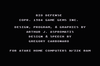 Bio-Defense atari screenshot
