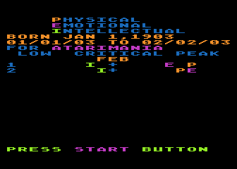 Biorhythm atari screenshot