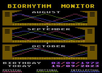 Biorhythm Monitor atari screenshot