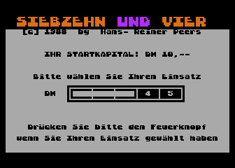 Black Jack - Siebzehn und Vier atari screenshot