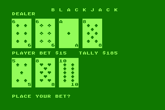 Blackjack atari screenshot