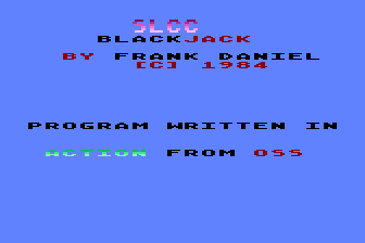 Blackjack atari screenshot