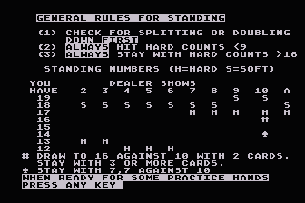 Blackjack Strategy Tutor atari screenshot