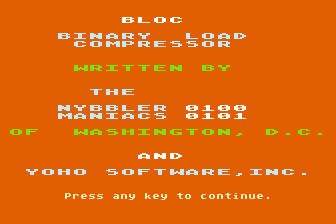 BLoC - Binary Load Compressor atari screenshot