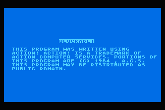 Blockade! atari screenshot
