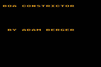 Boa Constrictor atari screenshot