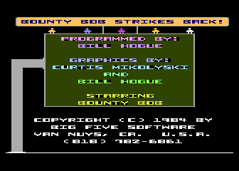 Bounty Bob Strikes Back! atari screenshot