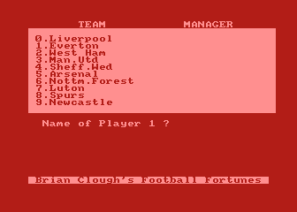 Brian Clough's Football Fortunes atari screenshot