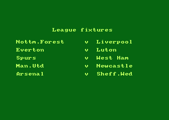 Brian Clough's Football Fortunes atari screenshot