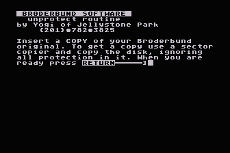 Brøderbund Software Unprotect Routine