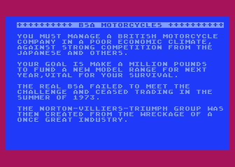 BSA Motorcycles atari screenshot