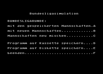 Bundesliga-Simulation atari screenshot