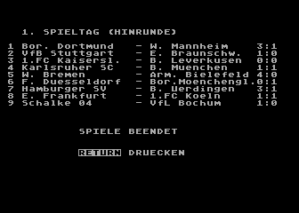 Bundesliga-Simulation atari screenshot