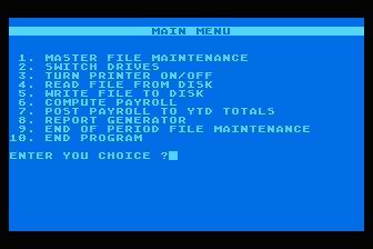 Business Pac 100 atari screenshot