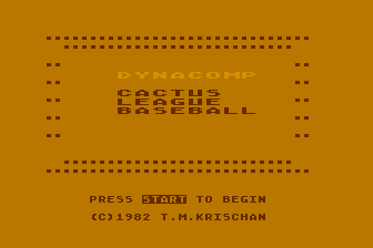 Cactus League Baseball atari screenshot