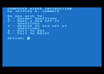 CAICS - Computer Aided Instruction Construction Set atari screenshot