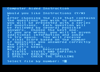 CAICS - Computer Aided Instruction Construction Set atari screenshot