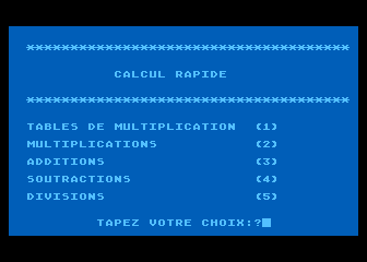 Calcul Rapide atari screenshot