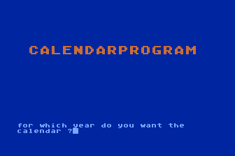 Calendar atari screenshot