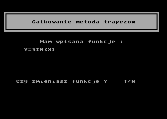 Całkowanie Metoda Trapezów atari screenshot