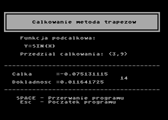 Całkowanie Metoda Trapezów atari screenshot