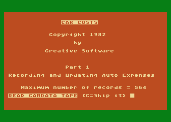 Car Costs atari screenshot