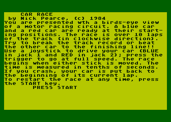 Car Race atari screenshot