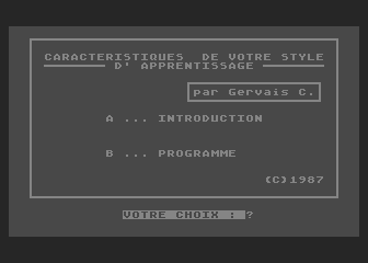Caractéristiques de Votre Style d'Apprentissage atari screenshot