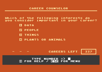 Career Counselor atari screenshot