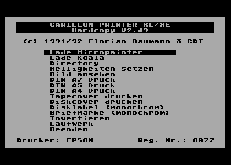 Carillon Printer atari screenshot