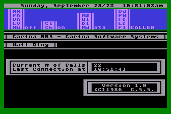 Carina BBS atari screenshot