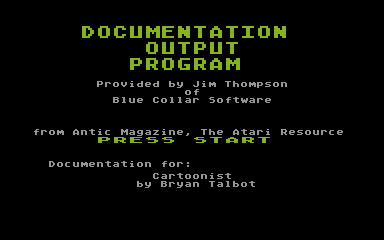 Cartoonist atari screenshot