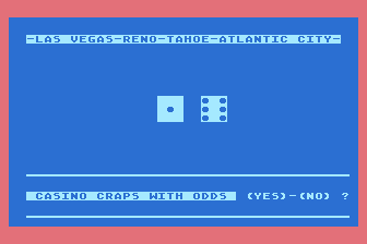 Casino Craps with Odds atari screenshot