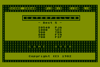 Caterpillars atari screenshot