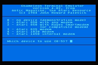 Chameleon CRT Terminal Emulator atari screenshot