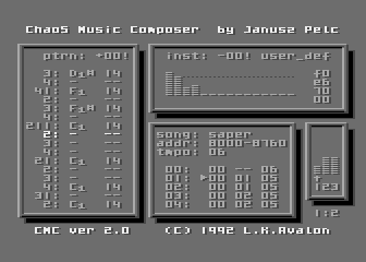 Chaos Music Composer atari screenshot