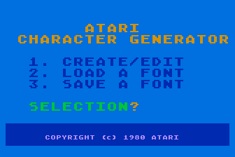 Character Set Editor atari screenshot