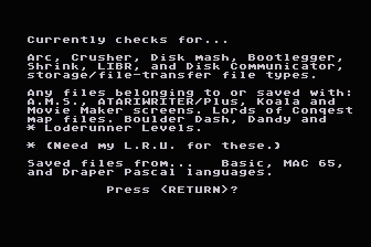 Check atari screenshot