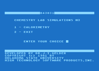 Chem Lab Simulations #3 atari screenshot