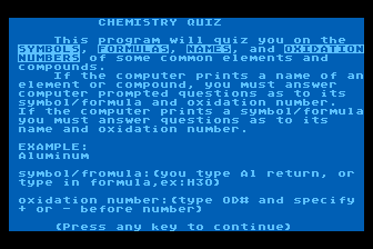 Chemistry Quiz — screenshot 1